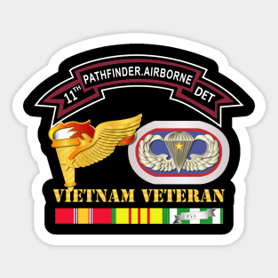 11th Pathfinder Det - VN Vet w Abn Badge Cbt Star PathFinder Badge Sticker